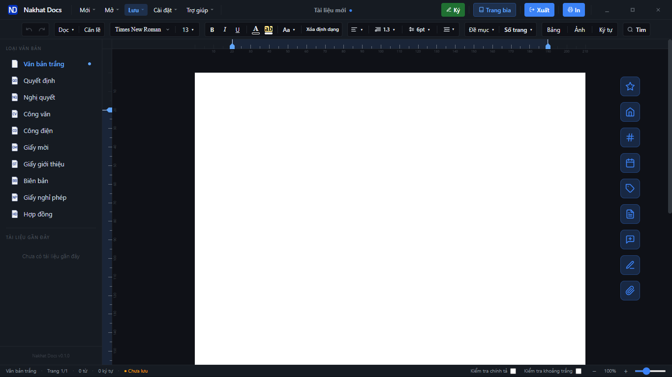 Giao diện Nakhat Docs